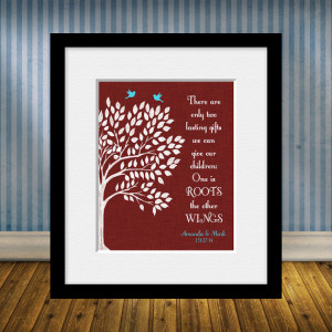 Gift for Parents, Hodding Carter Jr. Quote, ROOTS and WINGS Quote ...