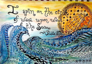 Zentangle inspired by Pablo Neruda and the Sea