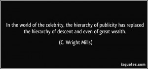 the celebrity, the hierarchy of publicity has replaced the hierarchy ...