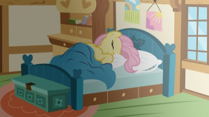 beds sleeping fluttershy ponies my little pony friendship is magic ...