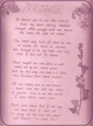 Poem penned for Mom in 1981 (I was 22 years old)