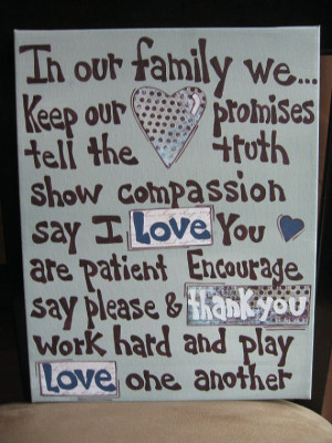 Sayings Sign Love One Another In Our Family Canvas by AntonMurals,