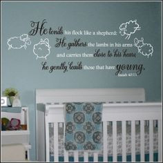 Lamb Theme Nursery Wall Quote | Ecclesiastes, Song of Solomon, Isaiah ...