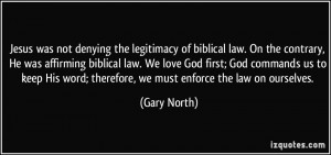 ... God first; God commands us to keep His word; therefore, we must