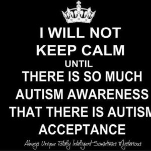 Autism awareness - keep calm!