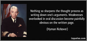 Nothing so sharpens the thought process as writing down one's ...