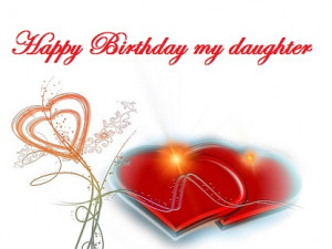 Happy birthday for daughter card, hearts