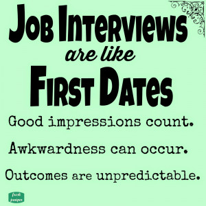 to me being interviewed for a new a job is a lot like going out on a ...
