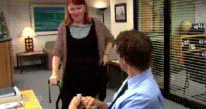 the office jim halpert meredith palmer awks launch party animated GIF