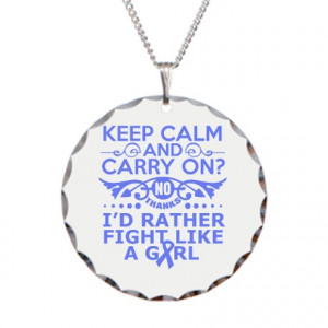 Stomach Cancer Keep Calm Necklace Circle Charm