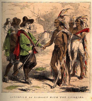 Interview by Samoset with the Pilgrims'