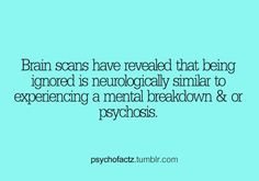 Brains scans revealed that being ignored is neurologically similar to ...