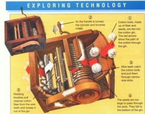 ... cotton gin a machine that removes cottonseeds from cotton fibers a