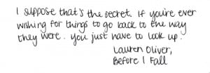 Quote from Lauren Oliver's 'Before I Fall'
