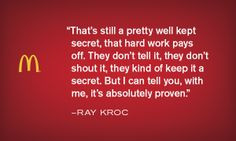 The secret of hard work - Krocism. #motivation #inspiration #mcdonalds