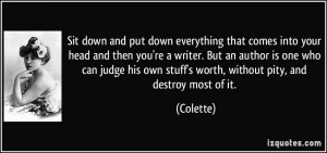 Sit down and put down everything that comes into your head and then ...