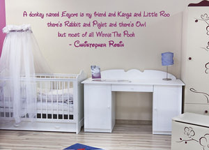 ... POOH AND FRIENDS CHRISTOPHER ROBIN PIGLET EEYORE QUOTE NURSERY BABY