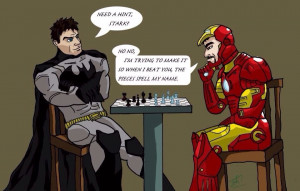 Tony Stark Playing Chess With Batman Comic