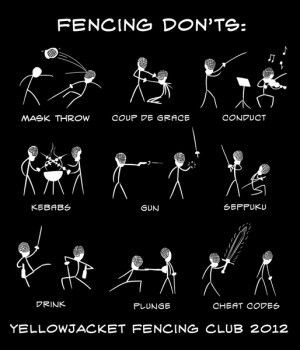 ... Fencing Club 2012 T-shirt contest winner (stick figures) Art Print