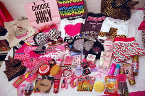 bra, girl, girly, makeup, pants, pink, shoes, skirts, tshirt
