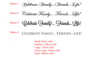 Details about Celebrate Family Friends Life Vinyl Gallery wall art ...