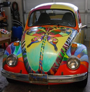 ... Vw Beetles, Peace Cars, Vw Bugs, Hippie Bugs, Hippie Stuff, Rainbows