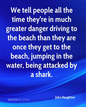 all the time they're in much greater danger driving to the beach ...