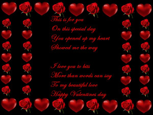 valentine’s day heards and flowers poem card