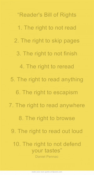 Readers Bill of Rights by Daniel Pennac