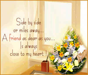 ... Graphics > Friendship Quotes > side by side or miles away Graphic