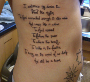 Quotes Tattoo on Side for Men