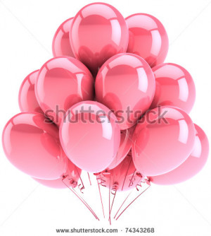 Party balloons colored pink. Romantic tenderness sentimental emotions ...