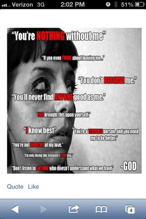 Abusive relationship.