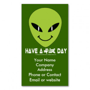 Alien Smiley Face Business - Profile Card Business Card Template