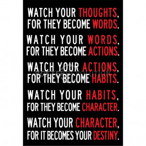 Watch Your Thoughts Motivational Poster - 13x19