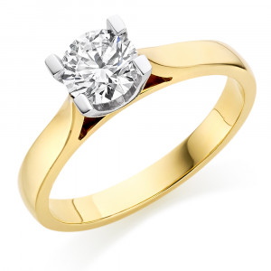 18ct yellow gold diamond solitaire ring
