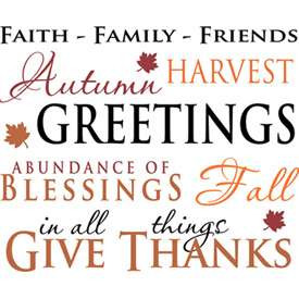 bunch of thanksgiving related words and phrases