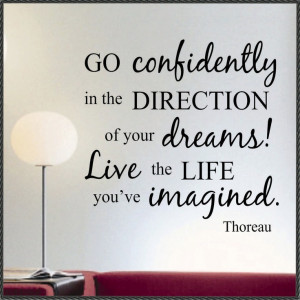 Vinyl Wall Lettering Words Quotes LARGE Decal Go Confidently Thoreau ...