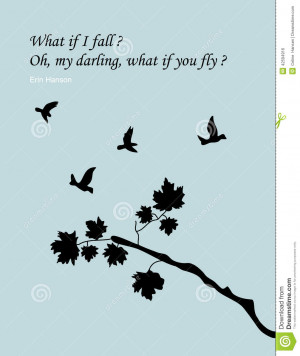 of birds flying of a tree and away from their nests. Illustrated quote ...