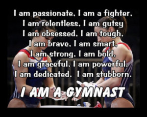 Gymnastics Poster I AM A GYMNAST Quote Inspiration Motivation Pride ...