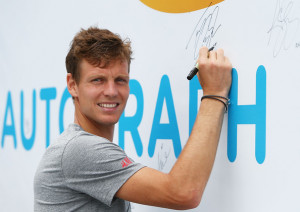 Tomas Berdych Tomas Berdych of the Czech Republic signs his autograph