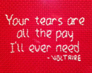 Voltaire Quote - Completed cross st itch design ...