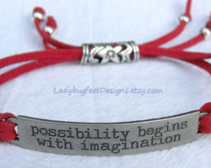 Inspirational Quote FULLY ADJUSTABL E Faux Suede Bracelet, Possibility ...
