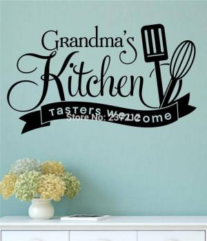 Grandma's Kitchen Tasters Welcome Vinyl Wall Decals Sticker Words ...