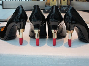 ... gold, heels, high fashion, lipstick, pretty, red, stye icon, vintage