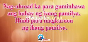 Abroad Tagalog OFW Quotes