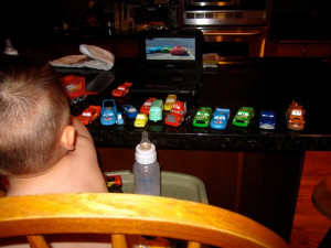 After he was done, he switched the cars positions. This time, they ...