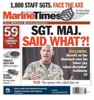 Today's front page of the Marine Corps Times