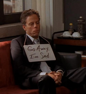 ally mc beal, cry, funny, go away, haha, lol, quote, sad, text, true ...