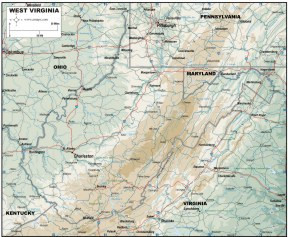 West Virginia Map With Capital